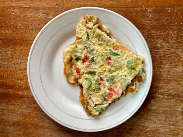 Greek Spring Vegetable Omelet with Feta