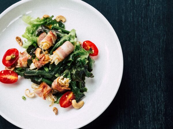 Spanish Spinach Salad with Serrano Ham