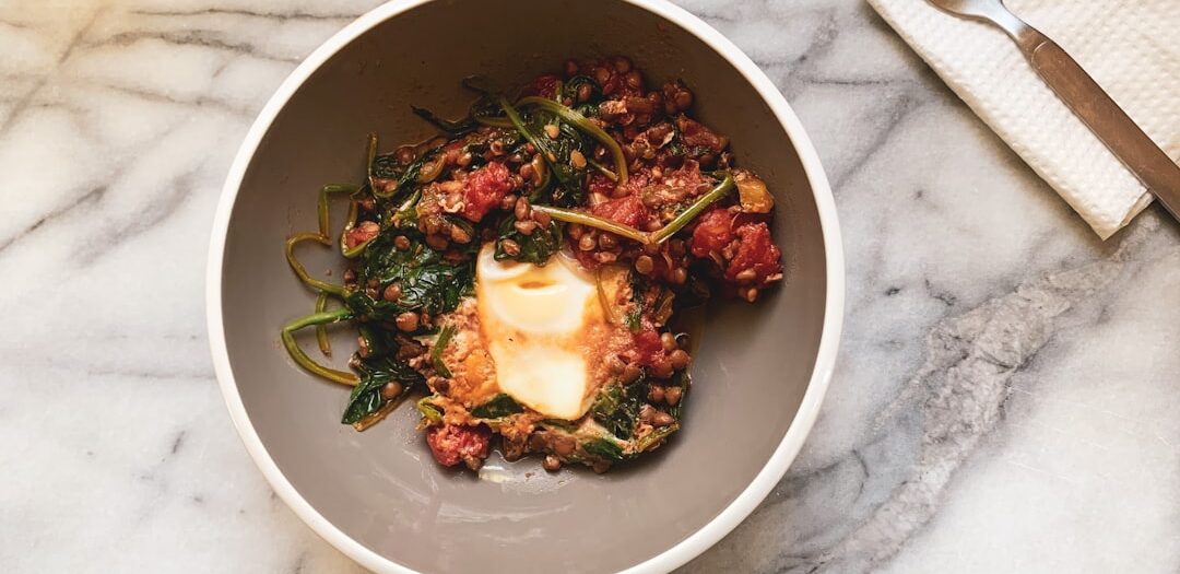 Mujadara with Lamb and Spinach