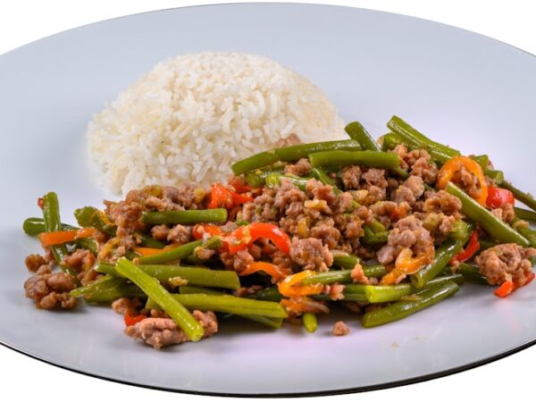 Spring Vegetable Beef Stir-Fry with Rice