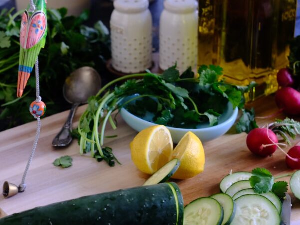 German Summer Salad with Radishes and Cucumber