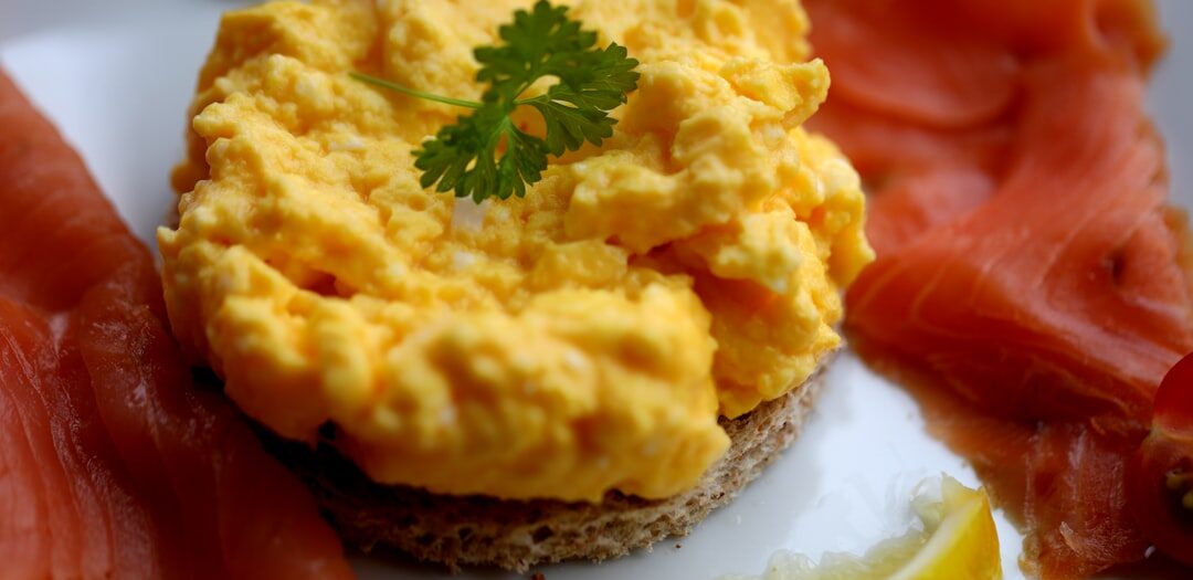 Scrambled Eggs on Toast with Smoked Salmon
