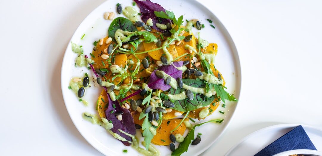 German Autumn Salad with Roasted Pumpkin and Walnuts